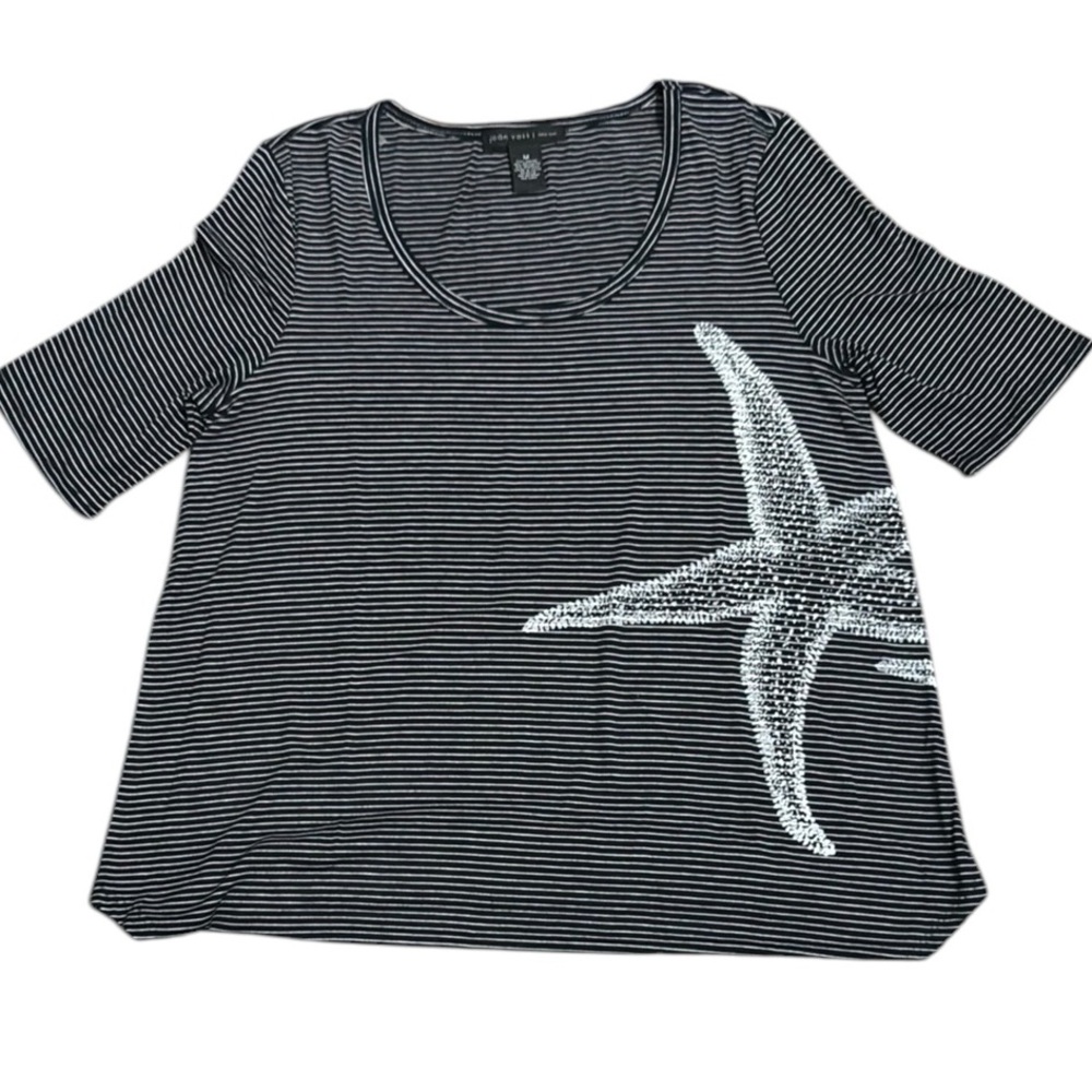 JOAN VASS starfish striped T-shirt size medium